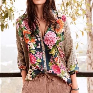 JOHNNY WAS JENNA SILK BLOUSE 60% OFF